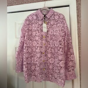 English Factory lace button up shirt, size medium, NWT